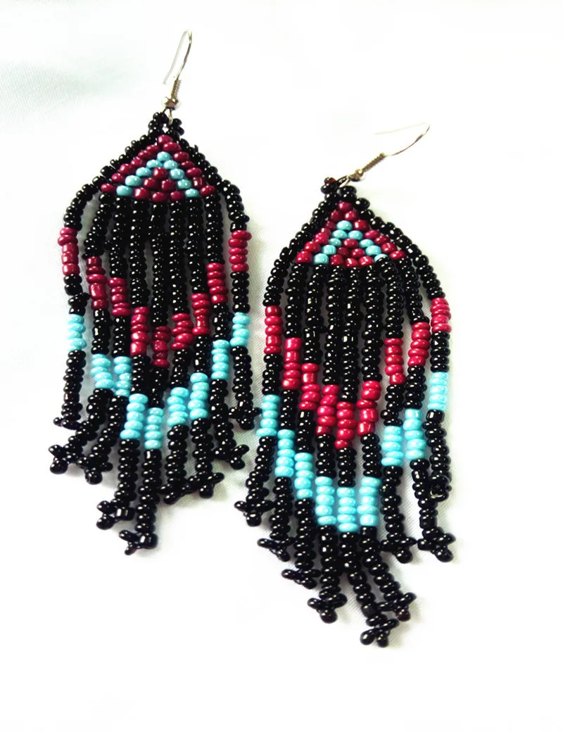 

New Ethnic Bohemian Earrings Boho Strand Beads Peacock Big Long Earrings for Women Multi Layer Pendientes Grandes Koraliki