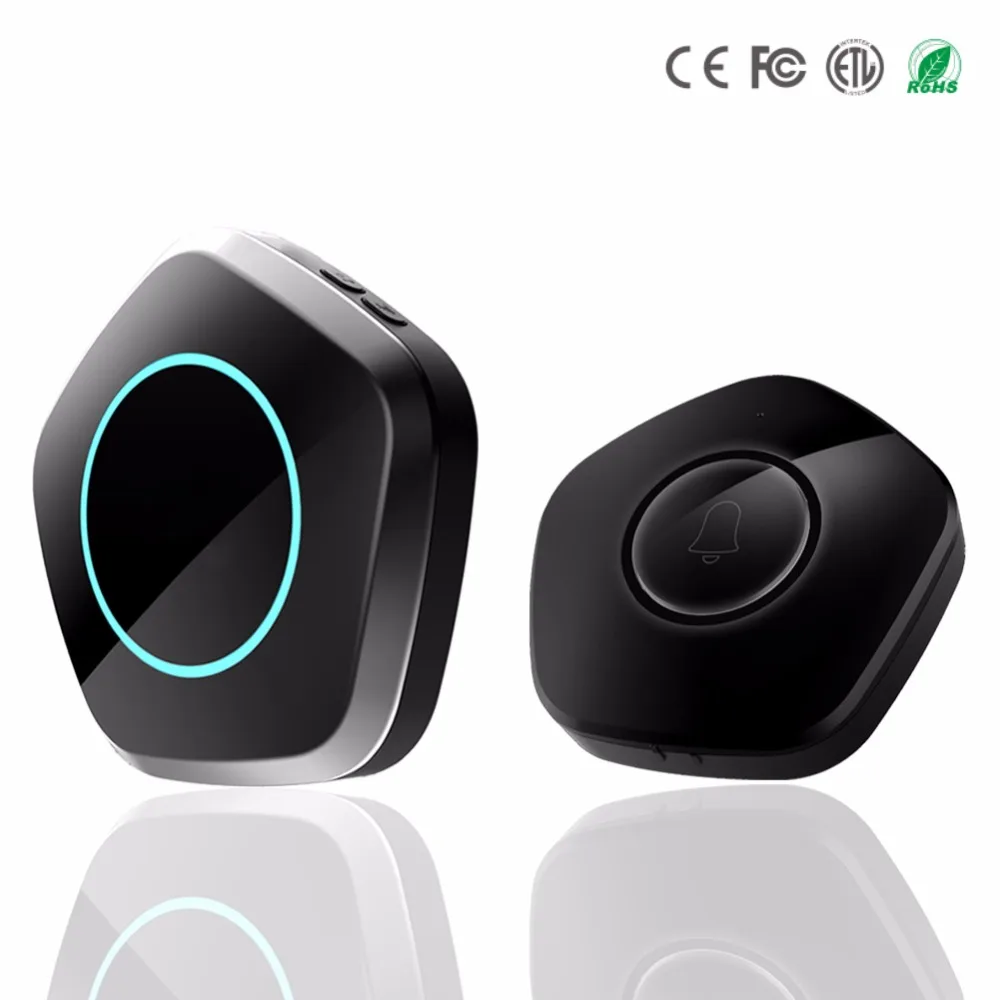 

New 300M range Waterproof Doorbell US EU Plug smart Door Bell Chime ring Wireless 36 Music AC 110V-220V 1 button 1 receiver