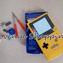 Лидер продаж Корпус Для Nintendo Game Boy Цвет с отвертки Корпус случае ограниченного желтый и синий Покемон Пикачу случае В виде ракушки