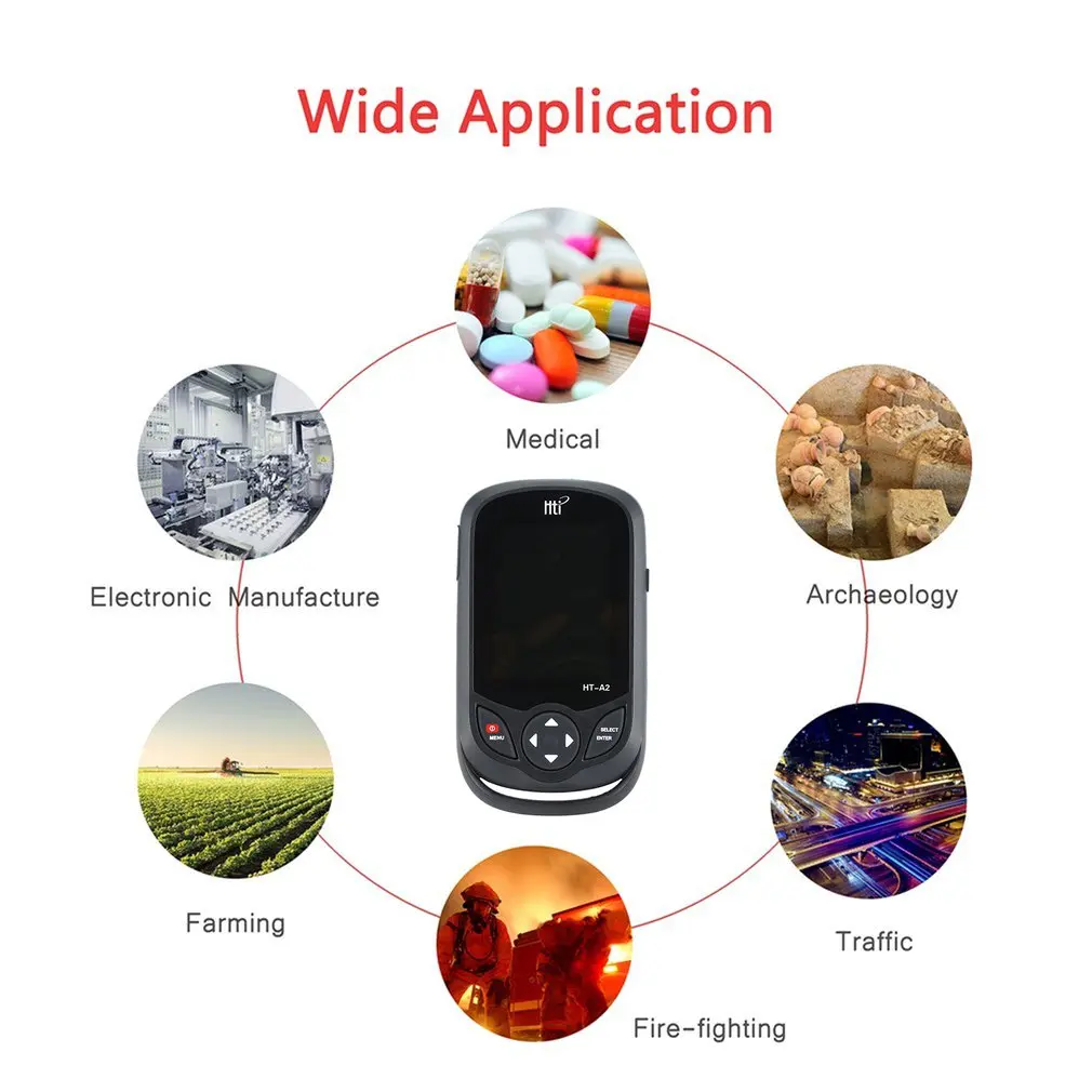 HT A2 3 2 дюймовый цифровой ИК тепловизионная камера 0.3MP Full View TFT экран Инфракрасный