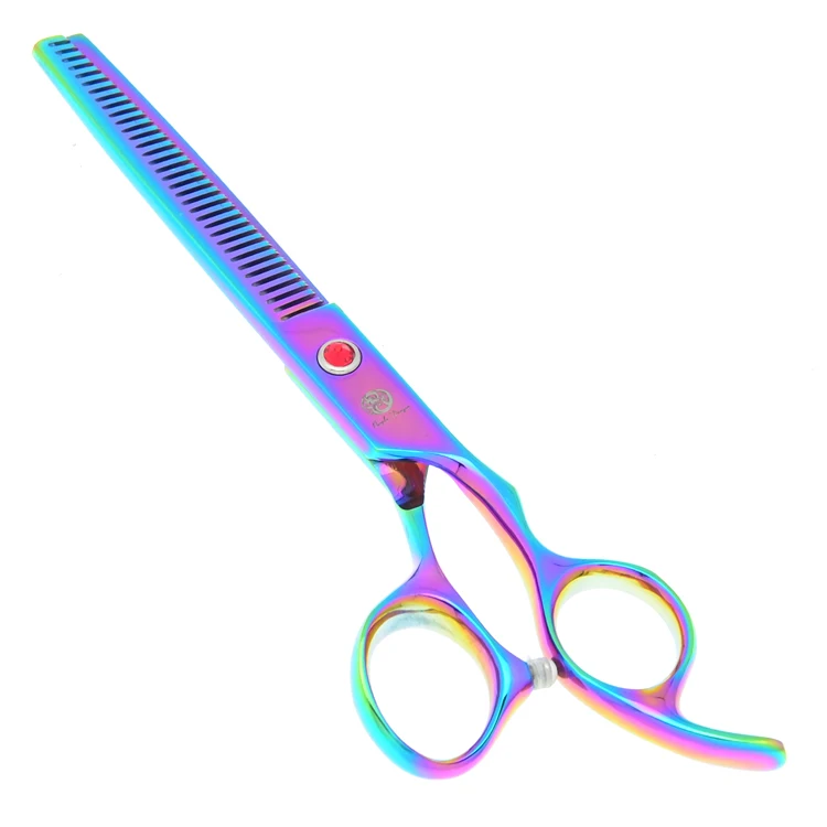 7.0" Purple Dragon Grooming Pet Clipper Japan 440c Steel Dog Straight& Thinning&Curved Scissors Animal Hair Cut Shears LZS0355