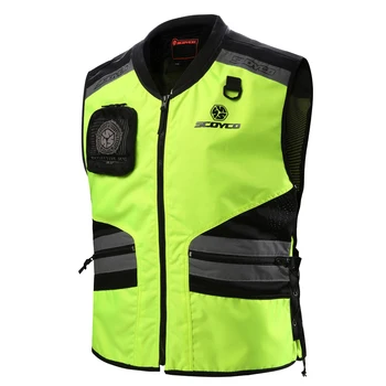 

Roadway Safety Clothing Scoyco JK32 Reflective Protective Vest Kids Motorcycle Chaleco Ciclismo Reflectante Ropa Moto Team Green