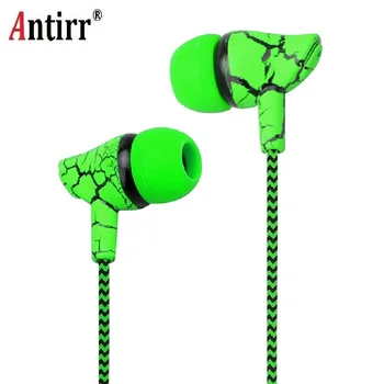 

Crack Braided Wired Headphone with Microphone Wired Control Super Bass Universal for Android iPhone 3.5mm Plug free shipping
