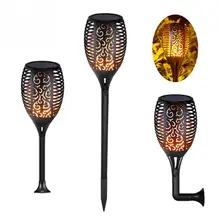 96 светодиодный водонепроницаемый солнечный светильник с кнопкой включения и выключения, садовый фонарь, дорожка, лужайка, наружный декоративный прожектор, мерцающее пламя, танцы