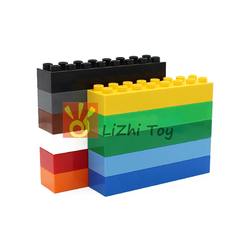 

MOC DIY Building Block Duplo 3011 Brick 2 X 8 Bricks Assembled Accessories Bulk Part Compatible with Legoingly Duplo Toys