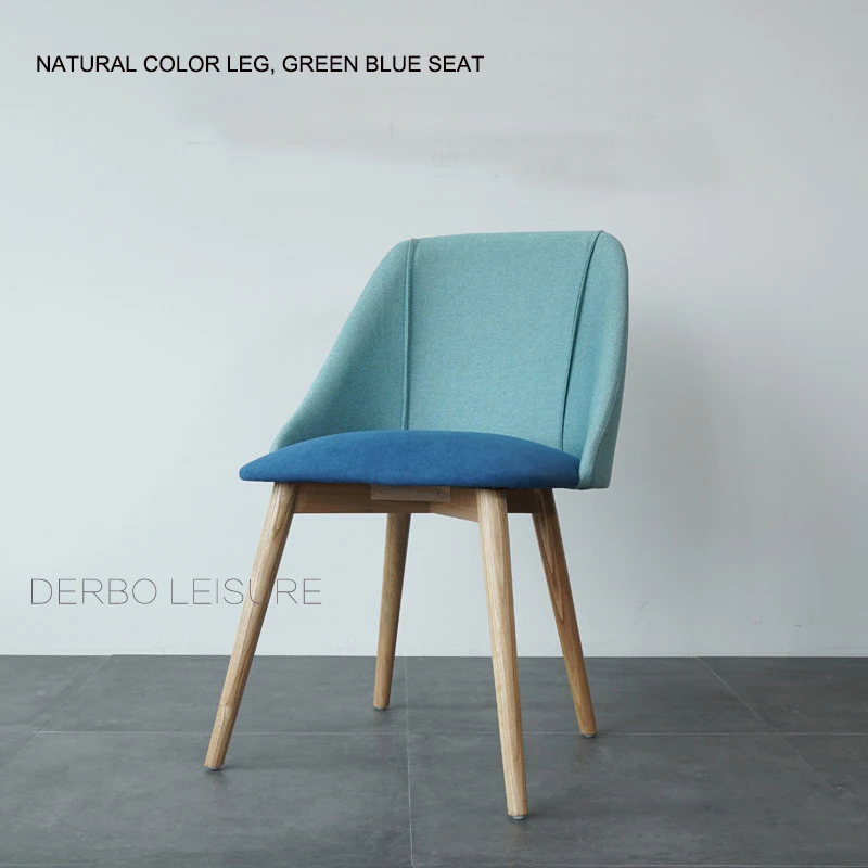 Классический Современный дизайн твердой древесины обивка мягкий чехол мягкий разноцветный стул, лофт офисный компьютер расслабляющий стул 1 шт - Цвет: Natural Bl GR no Arm