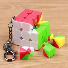 Мини Moyu 3x3x3 mofangjiaoshi волшебный скоростной куб брелок без наклеек 35 мм Головоломка Куб игрушки на цепочке для ключей для детей