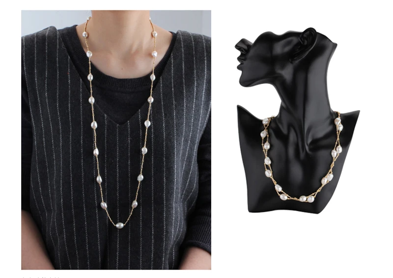 Ожерелье женское длинное из натурального пресноводного жемчуга|jewelry long necklace|jewelry