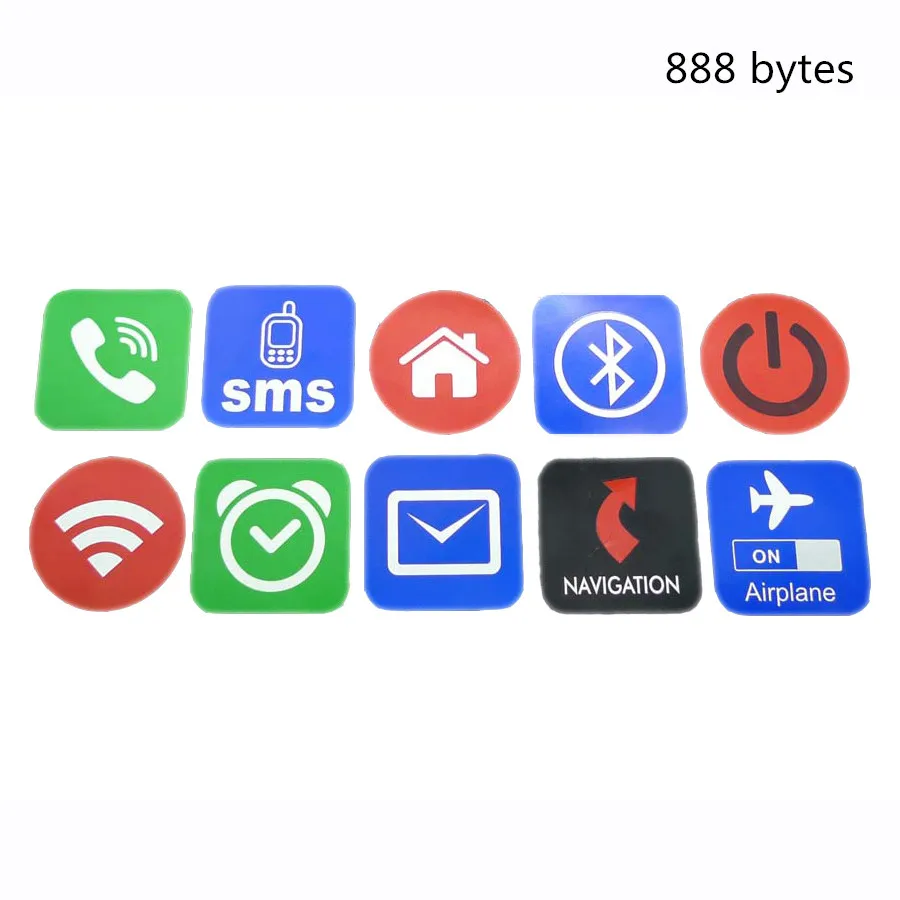 High Quality 888 byte NFC Tag 10 pcs Circular shape rfid nfc tags sticker adesi