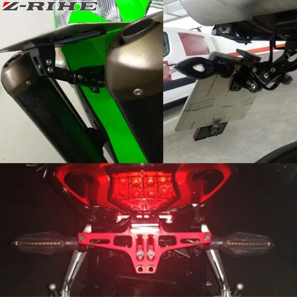 Кронштейн для номерного знака мотоцикла Kawasaki ER6N ER6F с индикатором со светодиодной