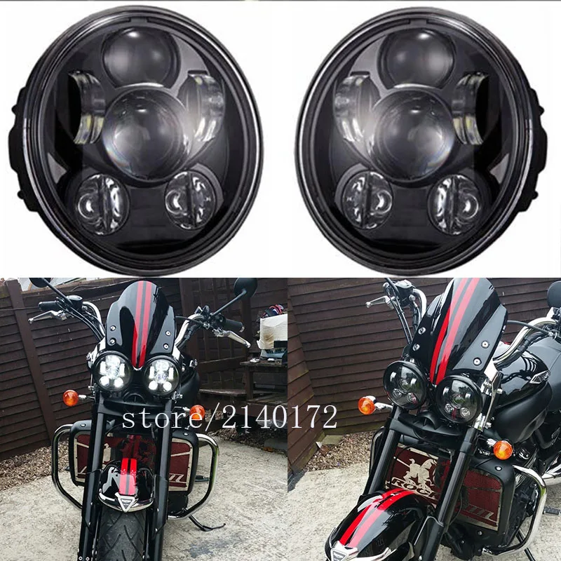 2 шт. 5 75 дюймов черная светодиодная фара 3/4 ''harley мотоциклетная для Triumph Speed/Street