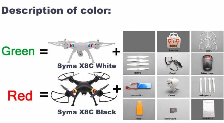 Syma X8 X8C X8W X8G Дрон 4G 4ch 6 Axis Venture с FPV широкоугольной камерой RC Квадрокоптер RTF Вертолет FSWB