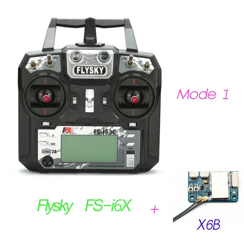 Flysky FS-i6X/FS-i6 2,4 GHz 10CH AFHDS 2A передатчик ж/X6B iA6b i-BUS A8S FS-iA10B приемник для радиоуправляемого дрона режим 1 Режим 2 - Цвет: FS-i6X Mode1  X 6b