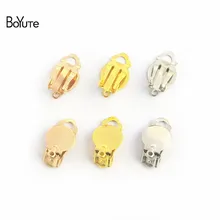 Boyute 100 pçs 5 cores de metal ferro sem clipe de ouvido perfurado com 10mm em branco base diy brincos peças jóias acessórios