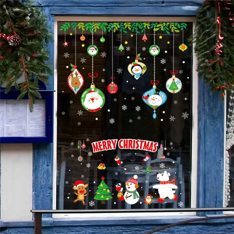 2019 Merry Christmas Household Room Wall Sticker Mural Decor Decal Removable wall stickers bedroom stars #2n20 (3)