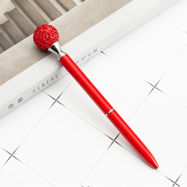 Креативная модная металлическая ручка с кристаллами и бриллиантами, Шариковая рекламная Шариковая ручка для бизнес-подарка, милая ручка для офиса и школы, 1,0 мм