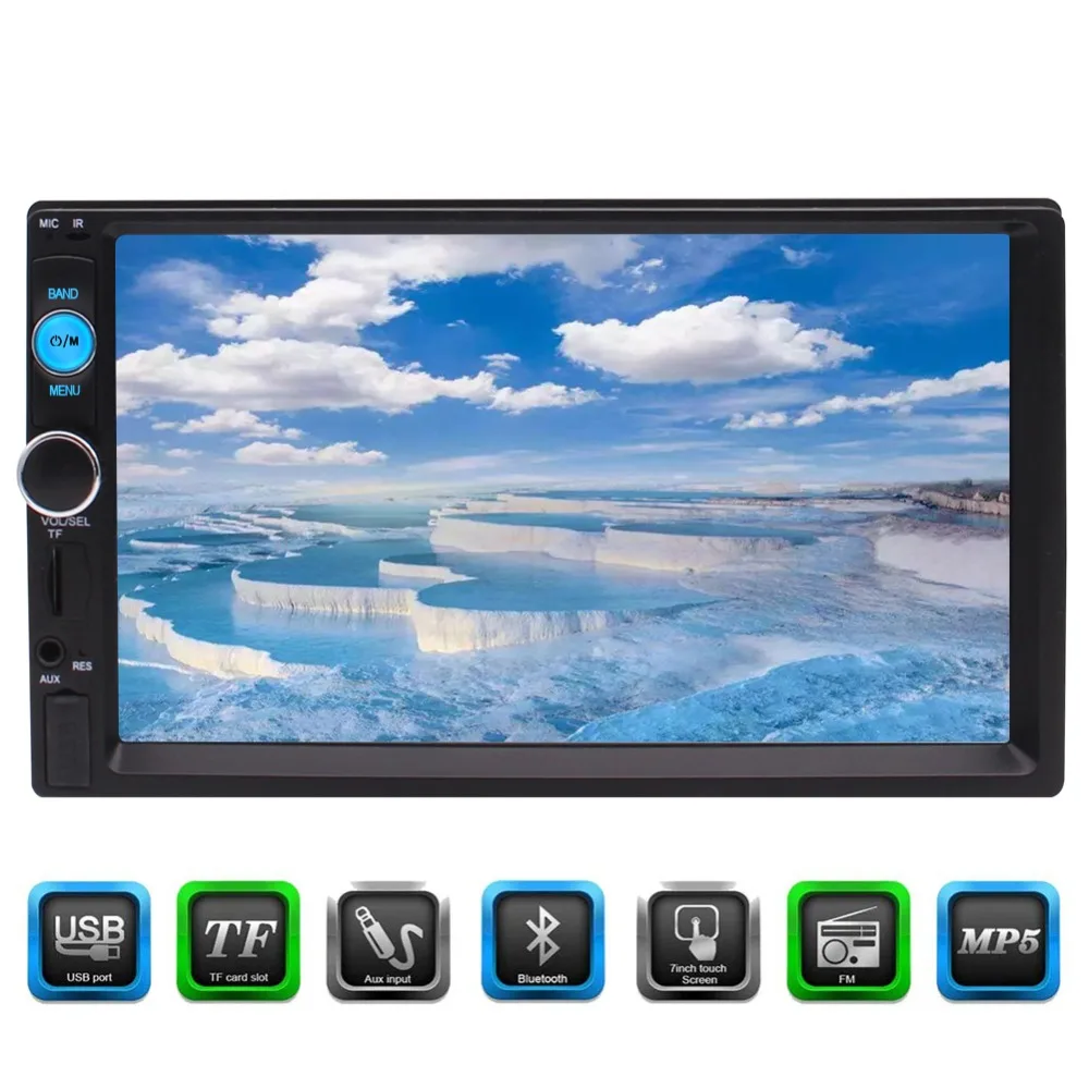 

Bluetooth/USB/SD/GPS,Wireless Remote Control Eincar Double Din Car Stereo,7Inch Touch Screen Car Radio Support MP3/MP5/FM Player