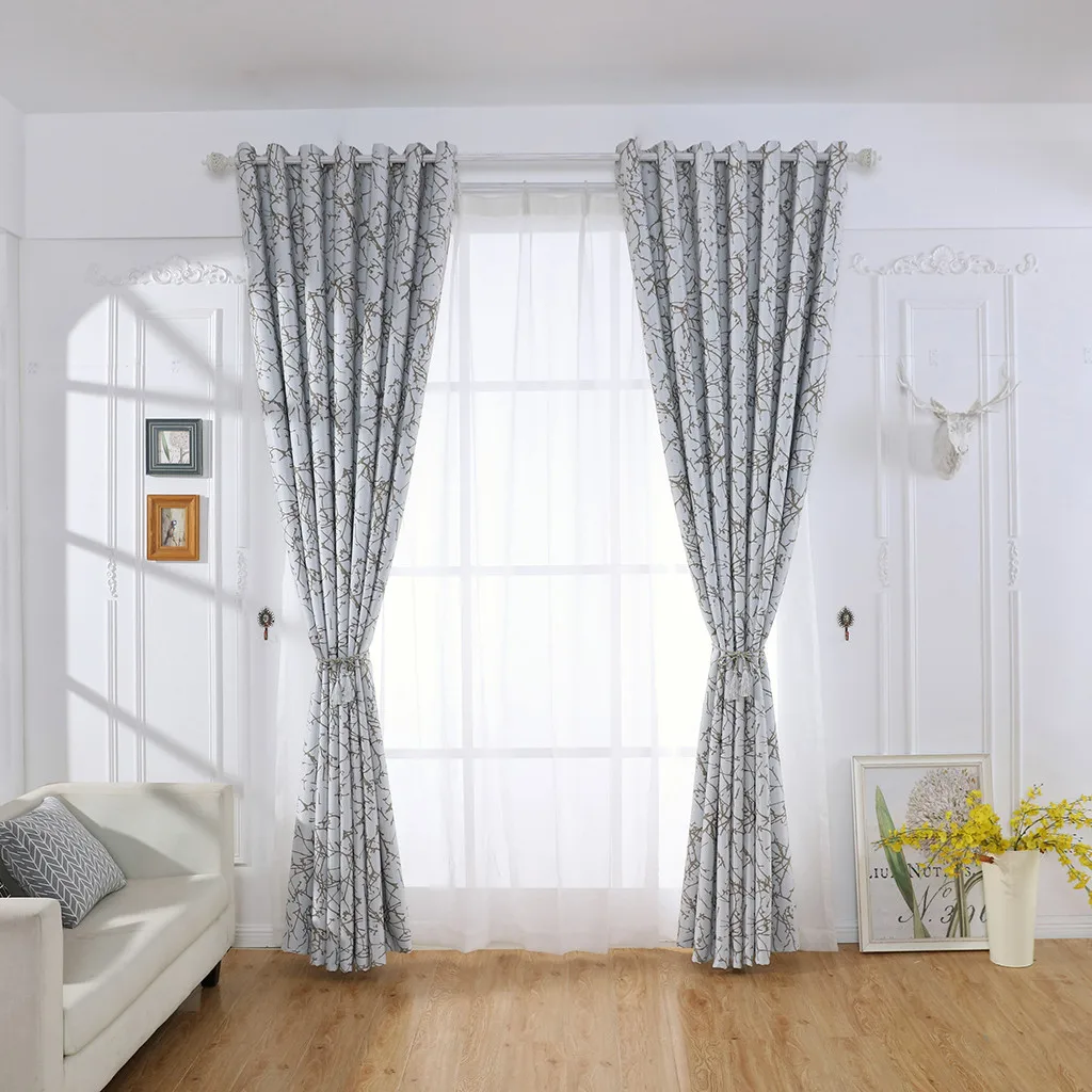 Предметы первой необходимости для дома листья чистое занавесное окно лечение Тюль с драпировкой Подзор 1 Панель ткань предмет мебели cortinas