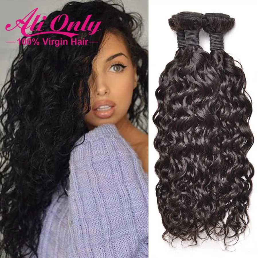 7A Brazilian Virgin Hair Natural Wave 3 Bundle Deals Wet And Wavy Virgin Brazilian Hair Weave Bundles Alionly Human Hair Weave