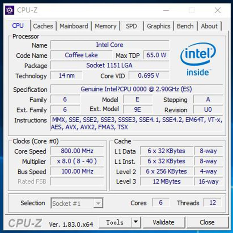 QN8H ES процессор инженерной версии intel core i7 8700 I7 8700K шесть ядер 2 9 HD630 работает на LAG 1151