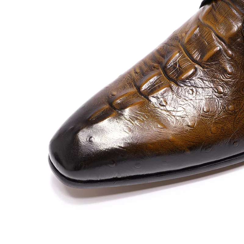 Брендовые новые мужские ботильоны из натуральной кожи с крокодиловым принтом, модные уличные Стильные черные коричневые мужские ботинки с высоким берцем на шнуровке