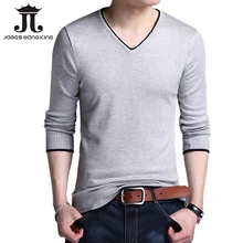Новинка свитера мужские осенние вязаные просто пуловеры мужские повседневные с v-образным вырезом с длинным рукавом серый свитер pull homme s-xxl