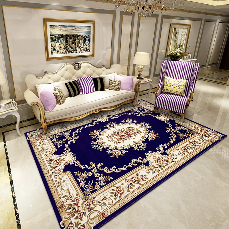 Европейский жаккард современные ковры для гостиной спальни коврики полипропилен для чистки ковров, для дома мягкая толщина ковер пол