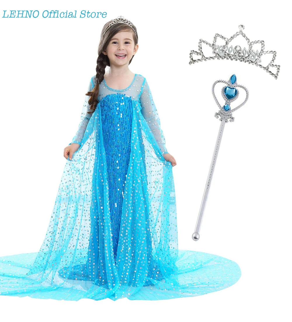 

Newest High-quality Party Frozen Dress Girls Birthday Wedding Party Elsa Princess Dresses Kids Costume Princess Dress