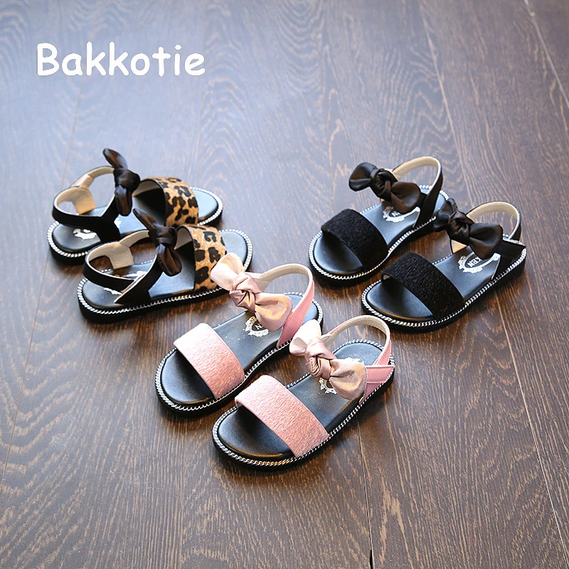 Bakkotie 2018 Новая мода лето принцессы для маленьких девочек Туфли без каблуков