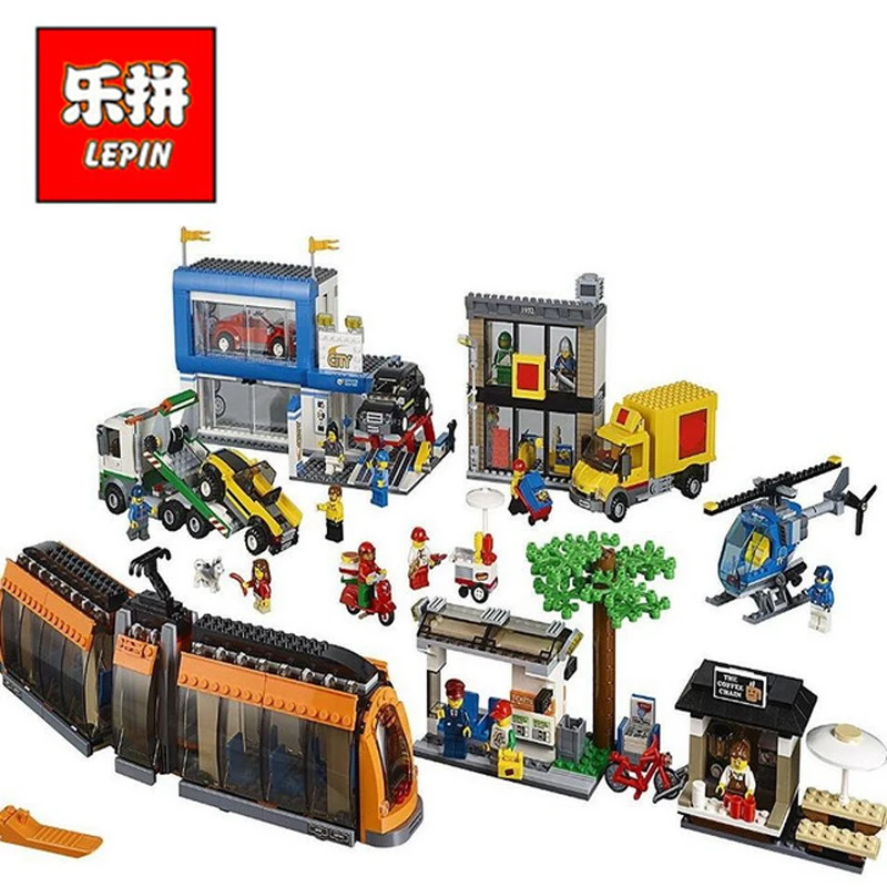 

Lepin Set 02038 1767Pcs City Figures Town City Square Model Building Kits Blocks Bricks Educational Toy Compatible Legoing 60097