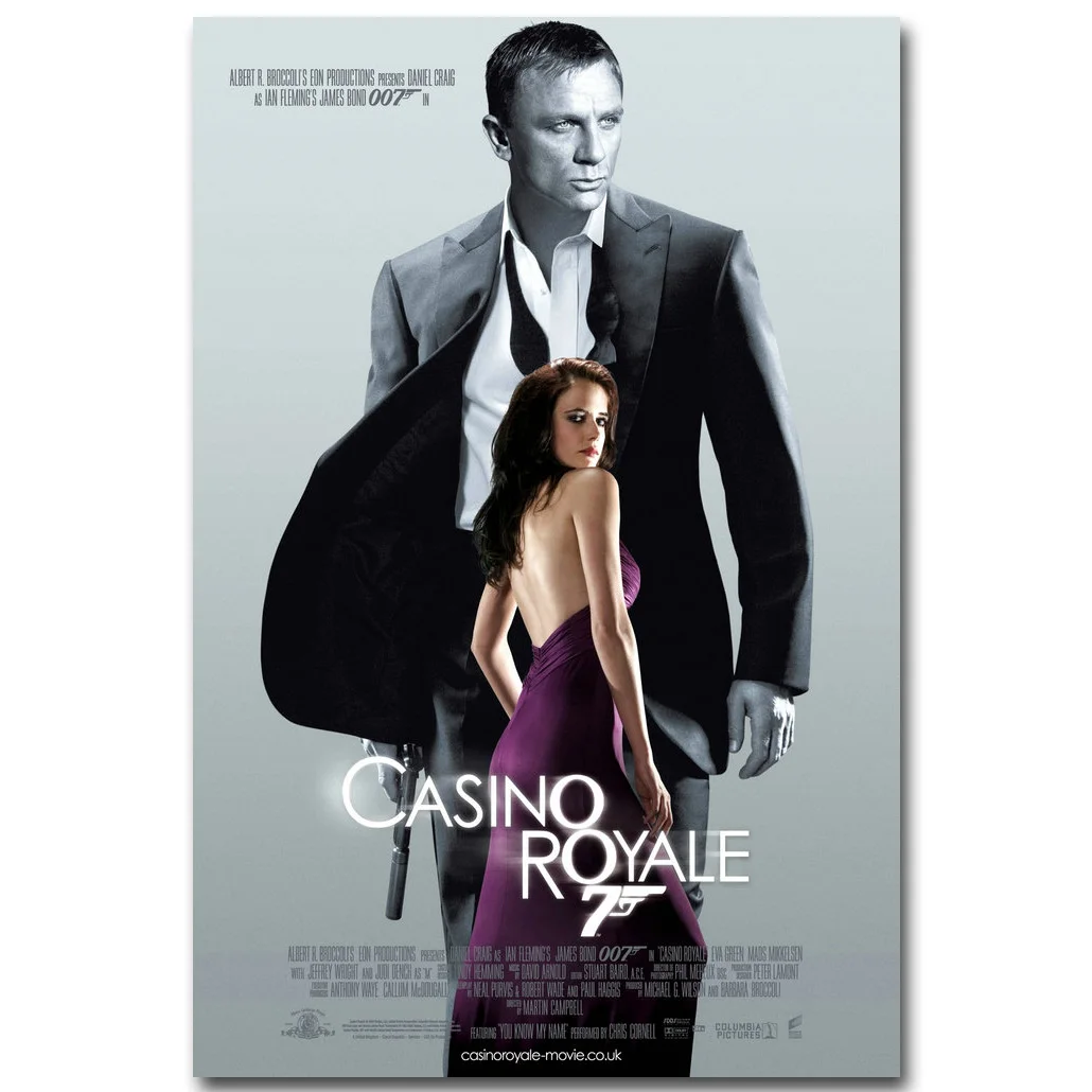 

007 CASINO ROYALE Art Silk Fabric Poster Print 13x20 24x36inch James Bond Spy Movie Pictures for Room Wall Decoration Gift 015