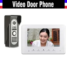 7 inch color lcd Screen video door phone intercom doorbell System Video doorphone interphone kit 1-monitor 1-Door Camera