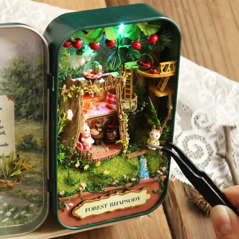 Кукольный дом Diy миниатюрный деревянный пазл кукольный домик miniaturas мебель игрушечный дом кукла для дня рождения Подарочная коробка театральный Трилогия