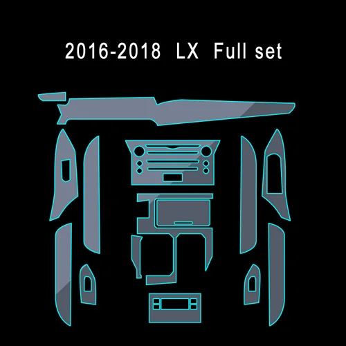 Наклейка для Lexus, прозрачная защитная пленка из ТПУ, наклейка s для Lexus IS RX LX570, консоль, аксессуары для стайлинга автомобилей - Название цвета: 16-18 LX full set