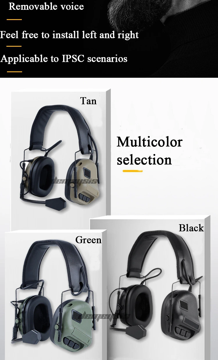 Tactical Headset Noise Reduction Earmuff Outdoor Shooting Hearing Protection Headset Sound Pickup Airsoft Hunting Headphone