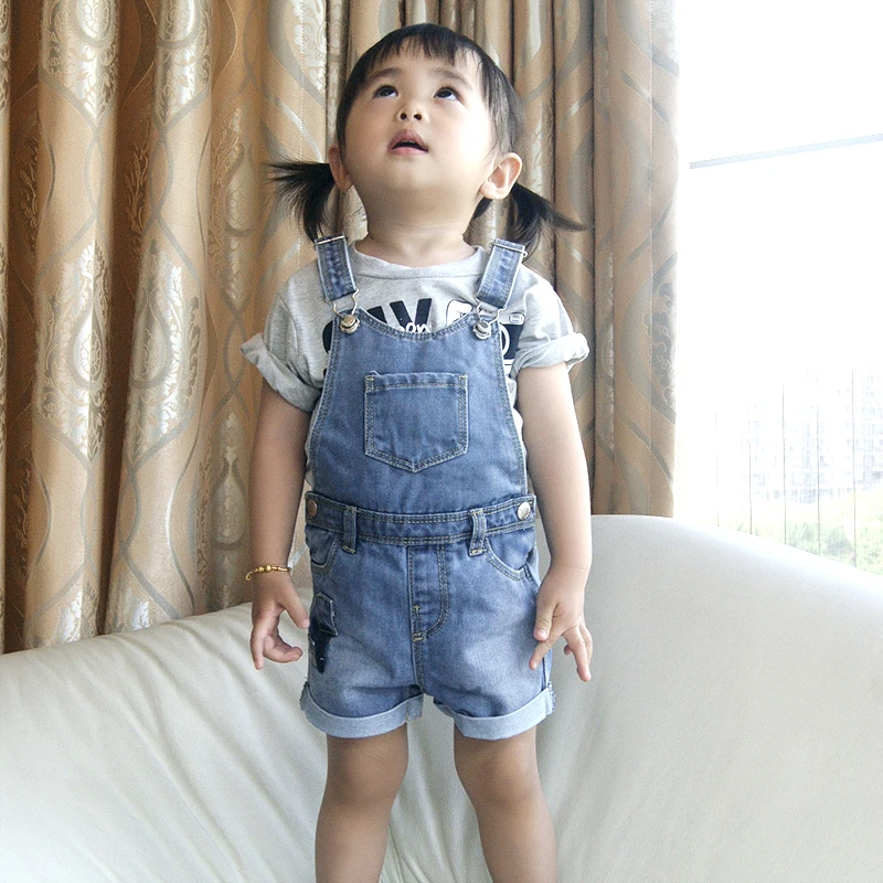 5 Newborn Bodysuit Infant Boys Jumpsuits Baby Girls Rompers Denim Jeans Shorts Covered Button Toddler Kids Patch Children Clothing