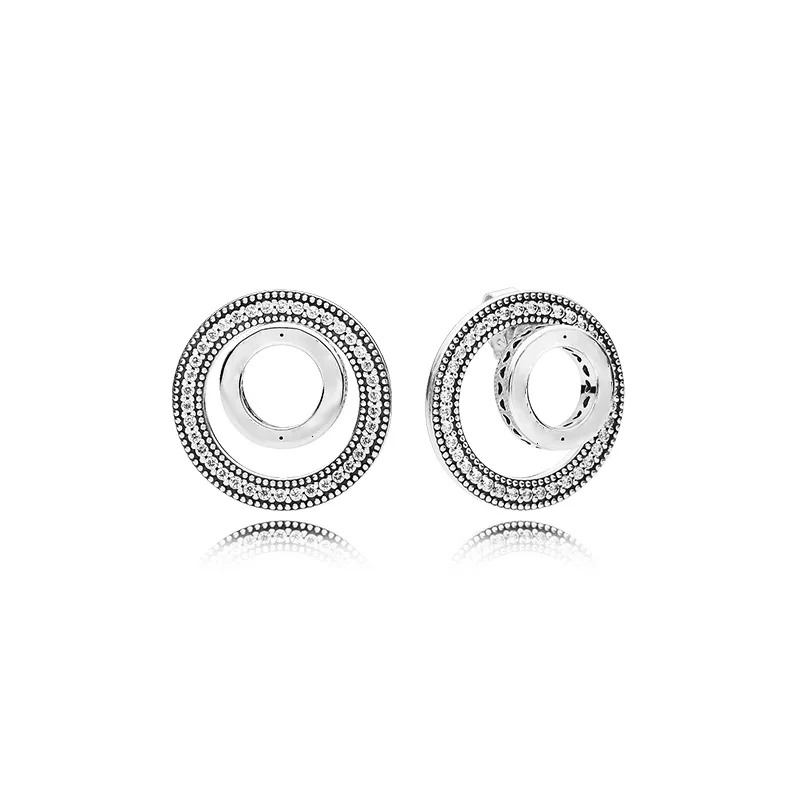 

Starland 100% 925 Sterling Silver Clear White C Zircon Signature Stud Earrings for Women Party Fine Jewelry