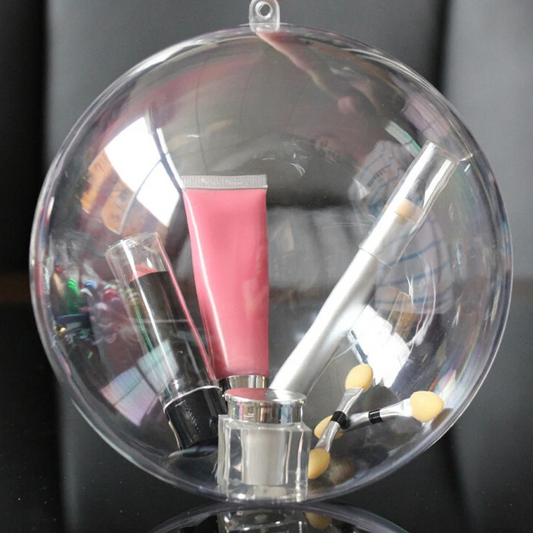 1 pc diseño romántico decoraciones de Navidad bola transparente puede abrir plástico Navidad transparente adorno regalo presente