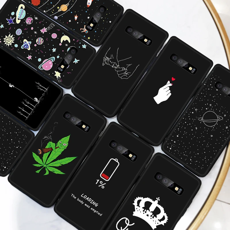 

Silicone Soft Pattern Case For Samsung Galaxy Note 9 8 S9 S8 S10E S10 Plus Protective Back Cover Space Planet TPU Case Capa