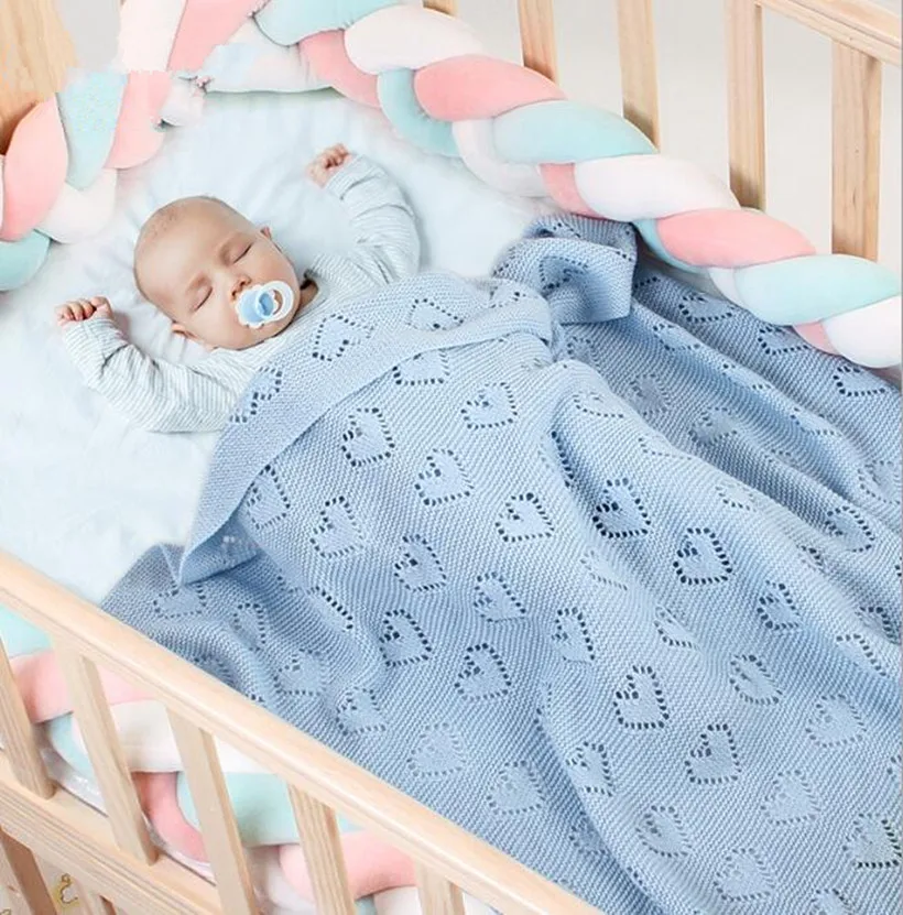 Вязаное детское одеяло для новорожденных; Летнее Детское Пеленальное Одеяло; супер мягкое детское постельное белье для кроватки; детское одеяло для коляски