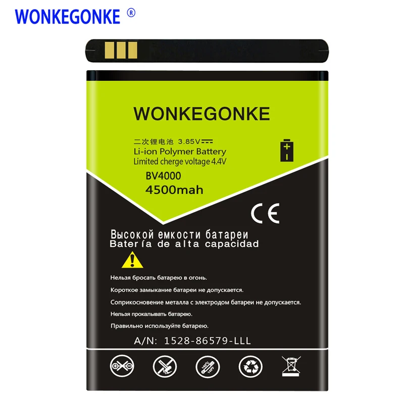 

WONKEGONKE 4500mah For Blackview BV4000 ( BV4000 PRO ) Battery Batterie Bateria