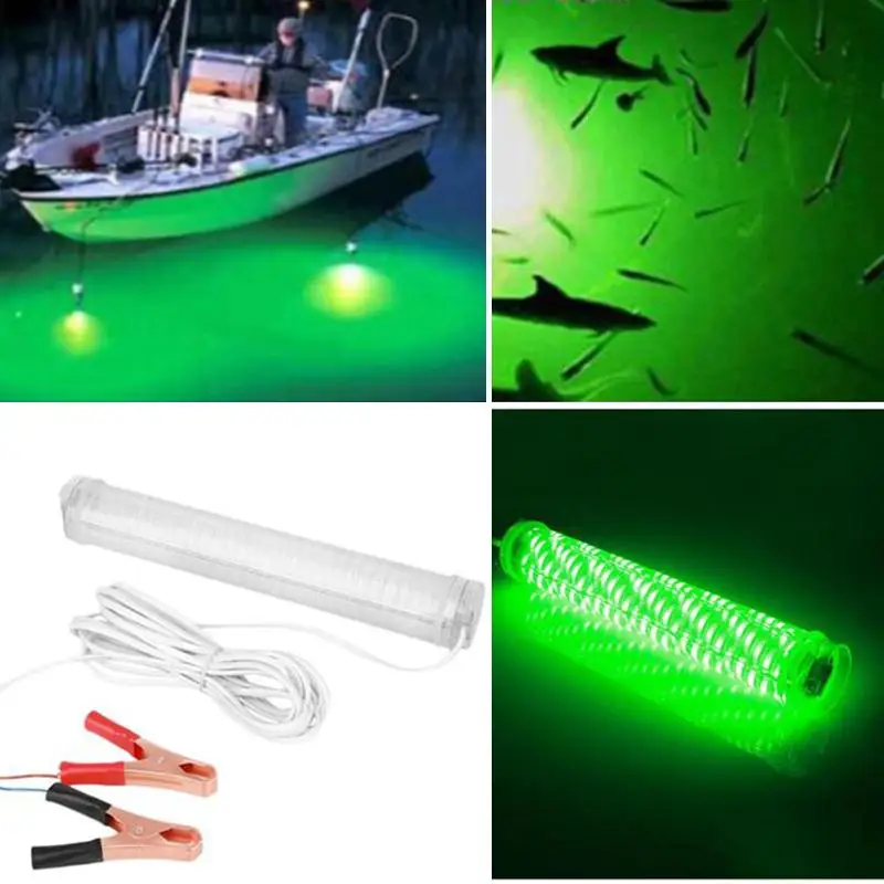 LED Green Fishing Lamp Indicator Flash Bait Lights Squid Hook 5M Wire Cable