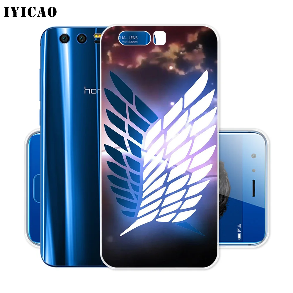 Мягкий силиконовый чехол IYICAO Attack On Titan с логотипом для Huawei Y9 Y7 Y6 Prime 2018 Honor 8C 8X 8 9 10 Lite