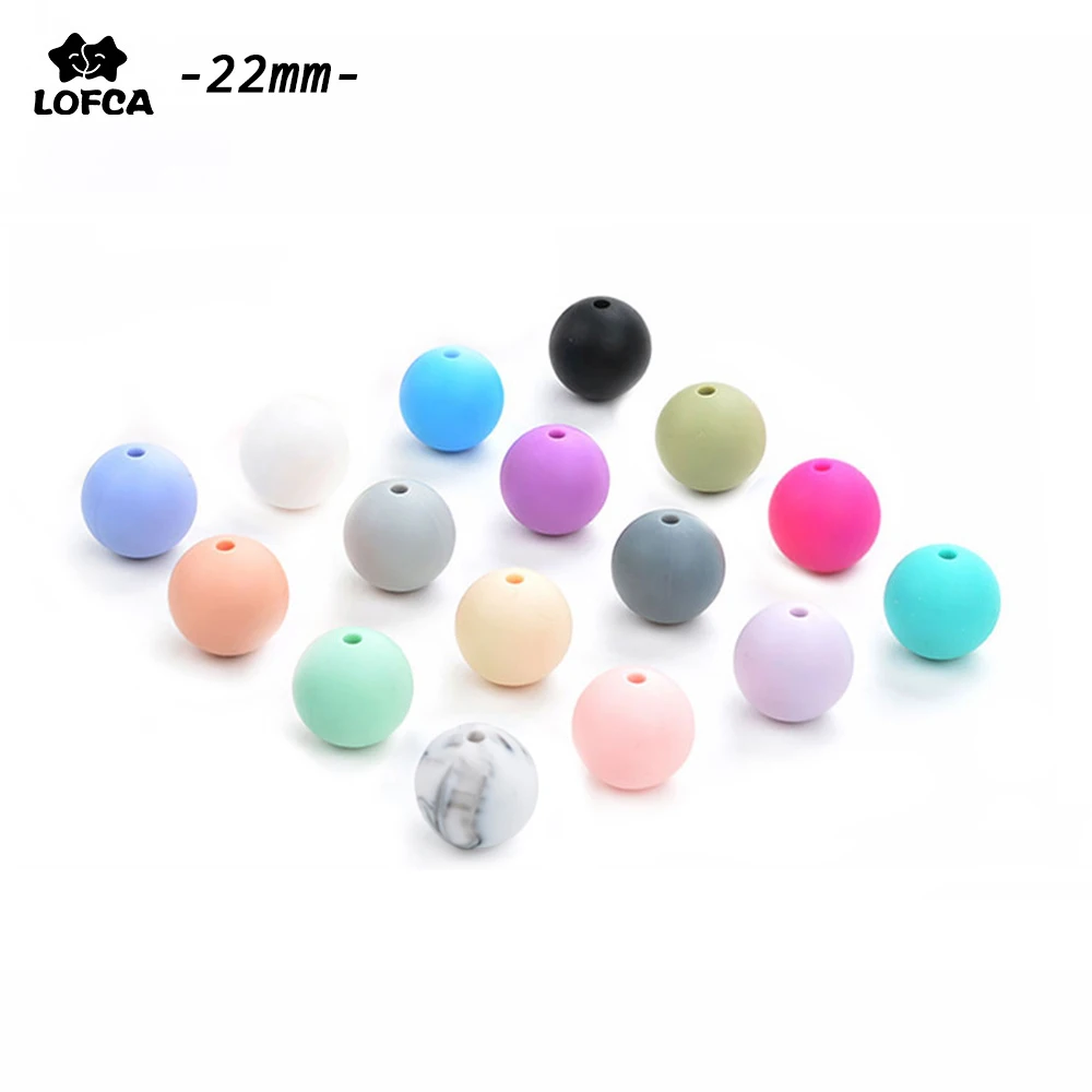 

50pcs/lot 22MM Round Loose Round Silicone Teething Beads For Silicone Teething Necklace Silicone Beads Baby Teether BPA Free