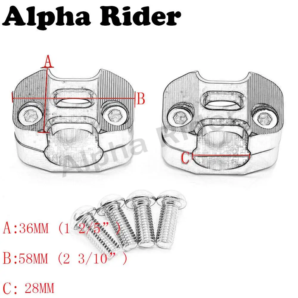 Пара CNC алюминиевый мотоцикл яма Байк руль тяга жир переходник для руля крепление стоячий зажим 7/" до 1 1/8 22 мм до 28 мм