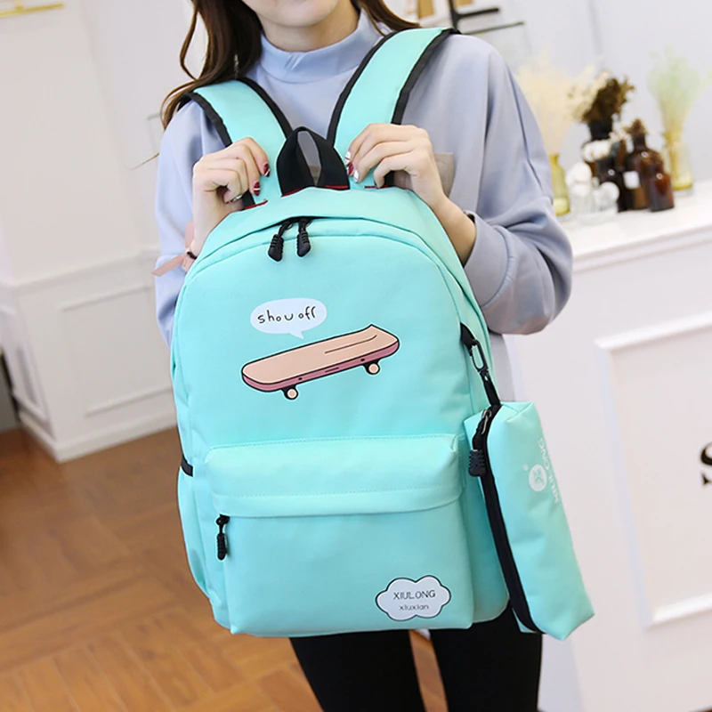 Backpack schoolbag female male high school student Korean version 2018