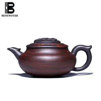 

230ml Yixing Authentic Zisha Pot Natural Zi Mud Teapot Handmade Purple Clay Teapots Collection Relief Purple Sand Pots Teaware