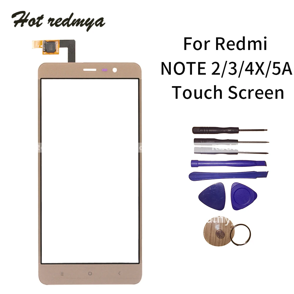 

Touch Screen For Xiaomi Redmi Note 2 3 5A 4X Outer Glass Lens Digitizer Front Panel Sensor Replacement+Tools