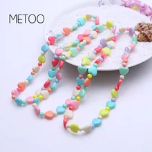 METOO вечерние ожерелье принцессы ожерелье сердечки бусины карамельных цветов ожерелье браслет Детские украшения для девочек косплей аксессуар