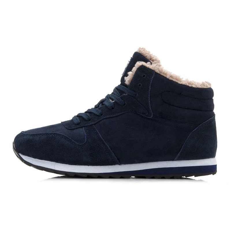 Men Shoes 2018 Winter Shoes Male Sneakers Warm Fur Inside Couple Footwear Black Blue Men Casual Shoes Size 46 Chaussure Homme